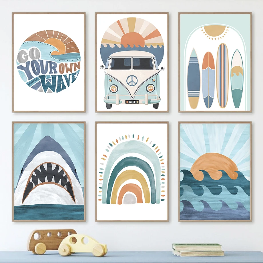 Ocean Shark Rainbow Car Surfbo - огляд і ціна Baby Nursery Ocean