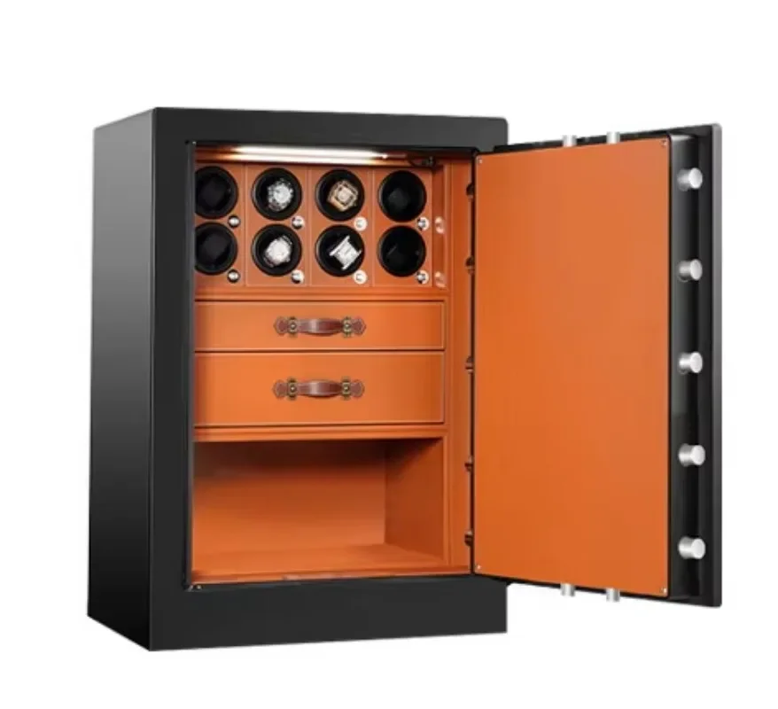 【Fashionable】Automatic Watch Winder  Fireproof Home Safe Fingerprint Cabinet WIFI Mobile Operated Intelligent Leather Jewelry Sa