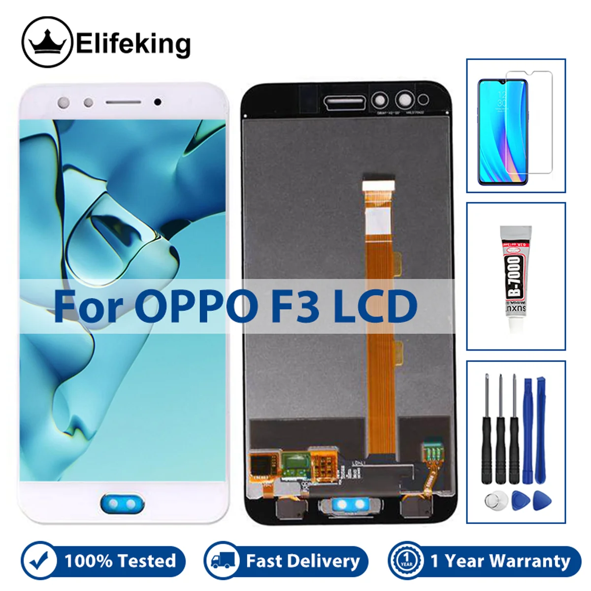 For OPPO F3 CPH1609 LCD Display Touch Screen  for oppo A77 2017 Digitizer Assembly Replacement Parts with Free Screwdrivers Glue