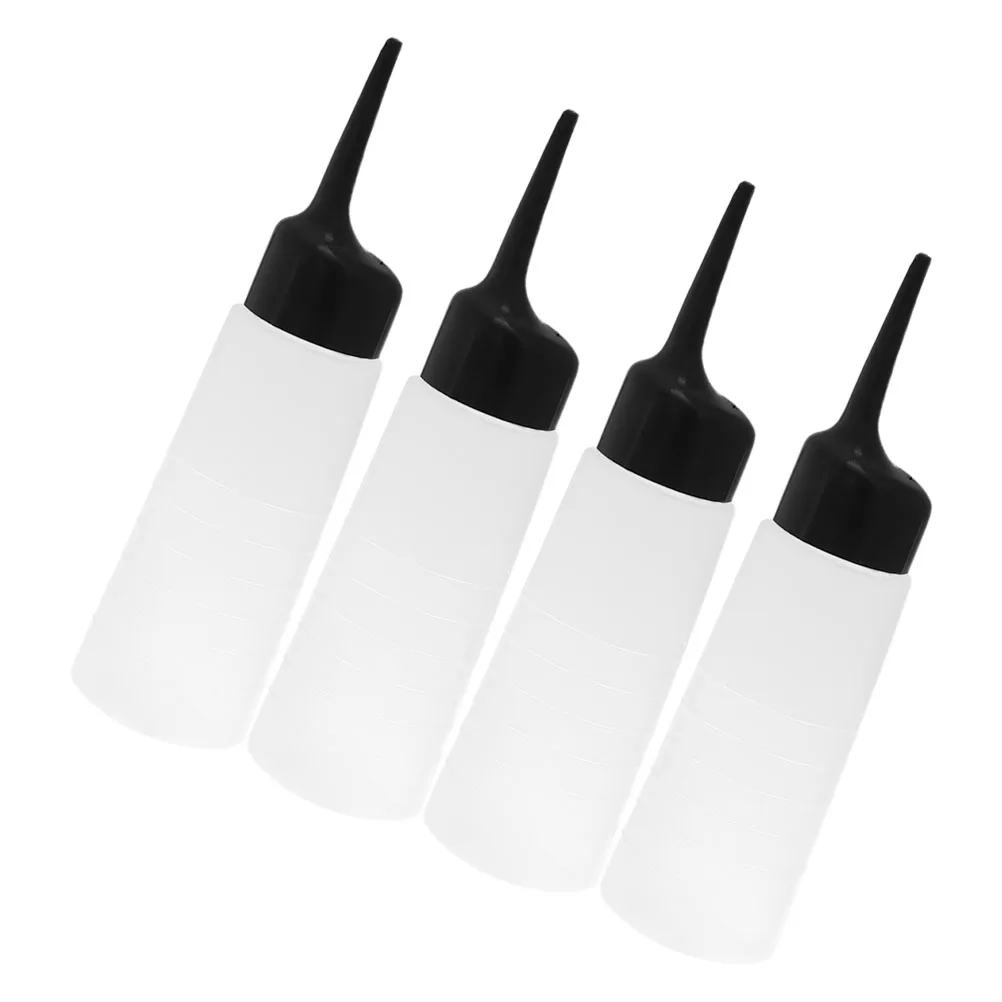 

4 Pcs Hair Dyeing Perm Shampoo Color Application Bottles Applicator Colour Mixing Measuring Bottle Hair Oil Dispenser Squeeze