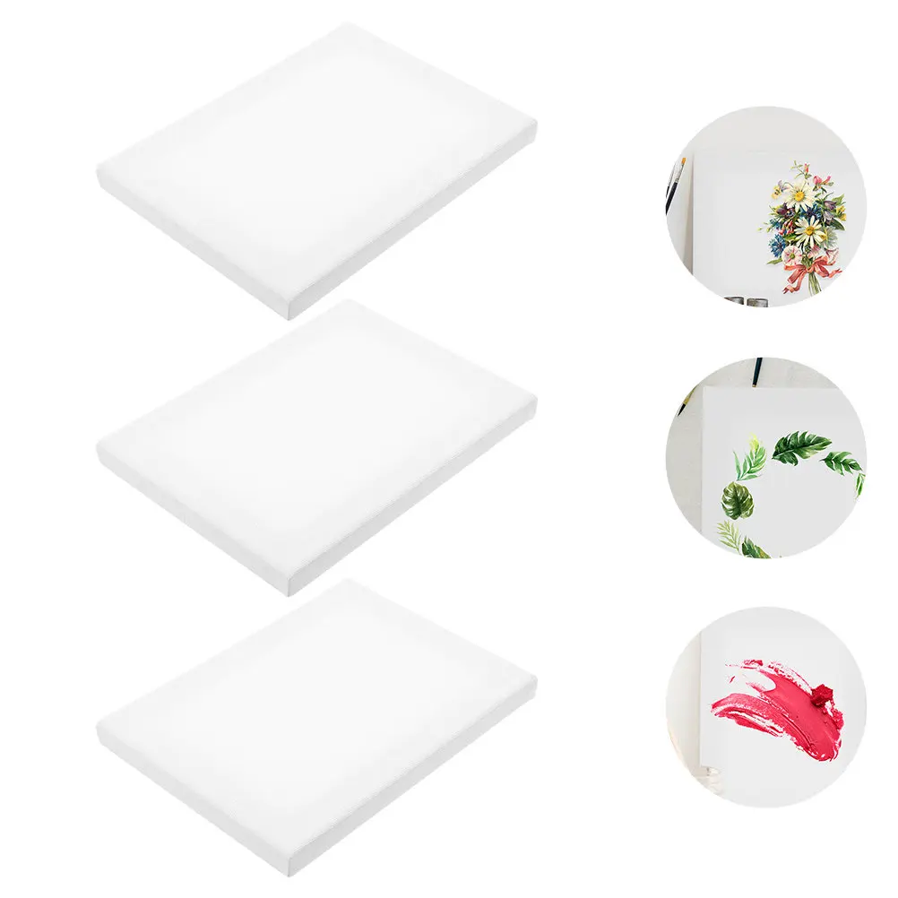 

3Pcs Oil Painting Canvas Boards Lightweight Cloth Drawing Panels Multi-Function Artist Painting Boards for Acrylic Oil