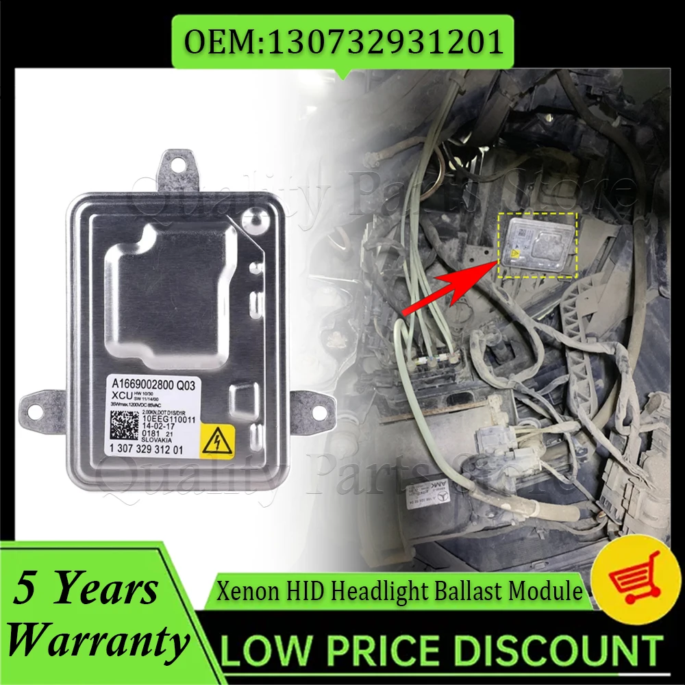 

1PC Xenon HID Headlight Unit Ballast For 2013-2014 Mercedes GLK300 GLK350 For BMW Series 3 4 X3 F25 130732931201 A1669002800 Q03