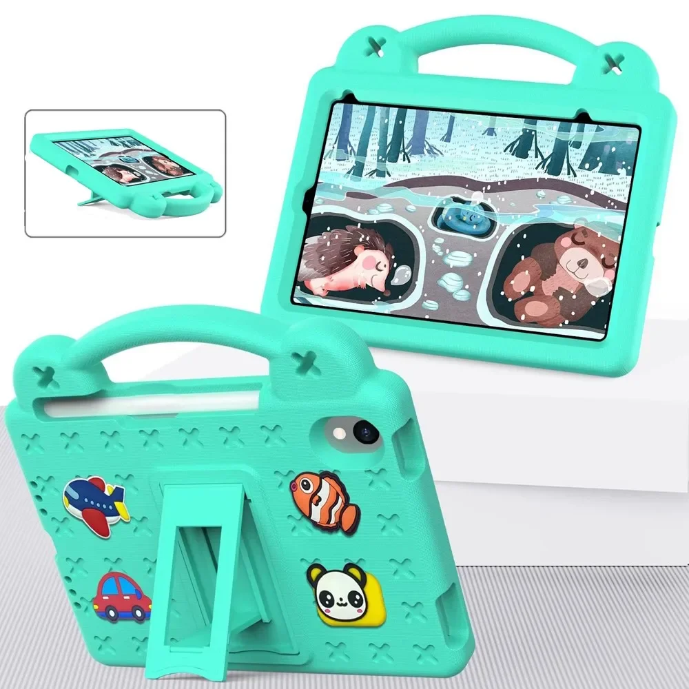 Voor iPad Mini 6 6e Generatie Case Kinderen Veilig EVA Cartoon Tablet Cover Air 11 2024 10.9 mini 7 5 4 3 2 1 Schokbestendig Stand Shell