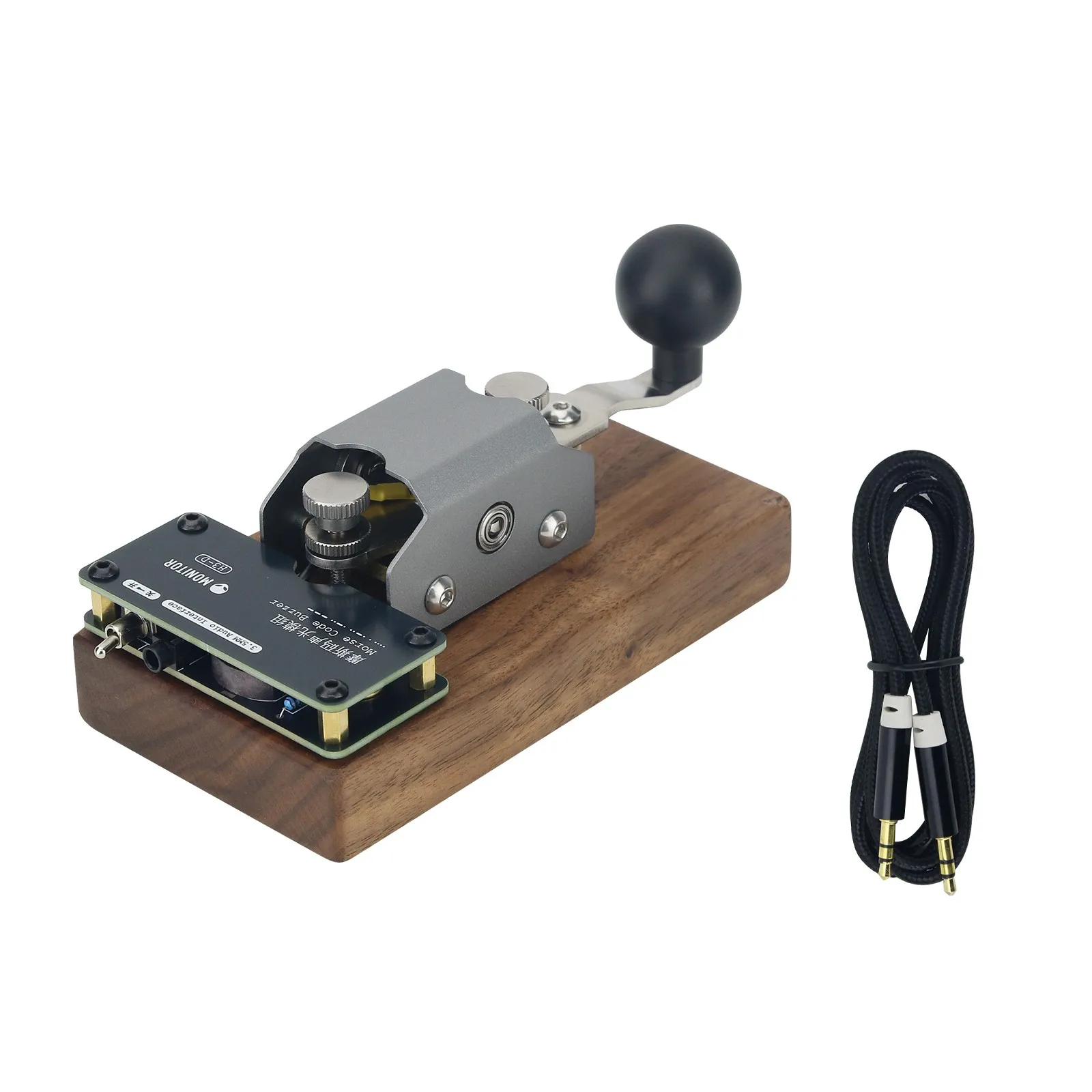 GOOD Black Walnut Base Version Automatic/Manual Morse Code Telegraph Key Mini CW Key for Learning and Training