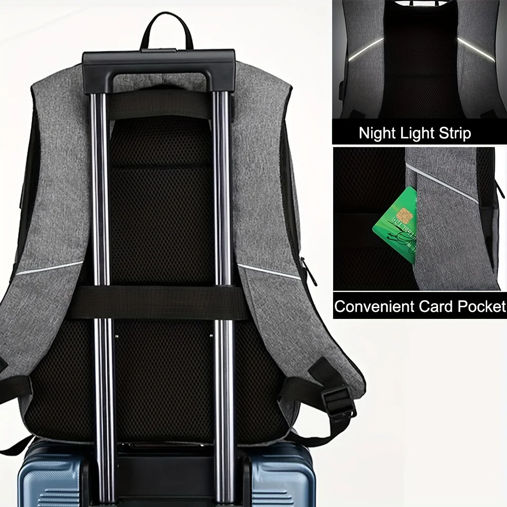 Anti Theft Men Business Laptop Backpack 15.6 Inch Water Resistant Backpack Multi Pocket Travel Office Work Computer Rucksack view 2