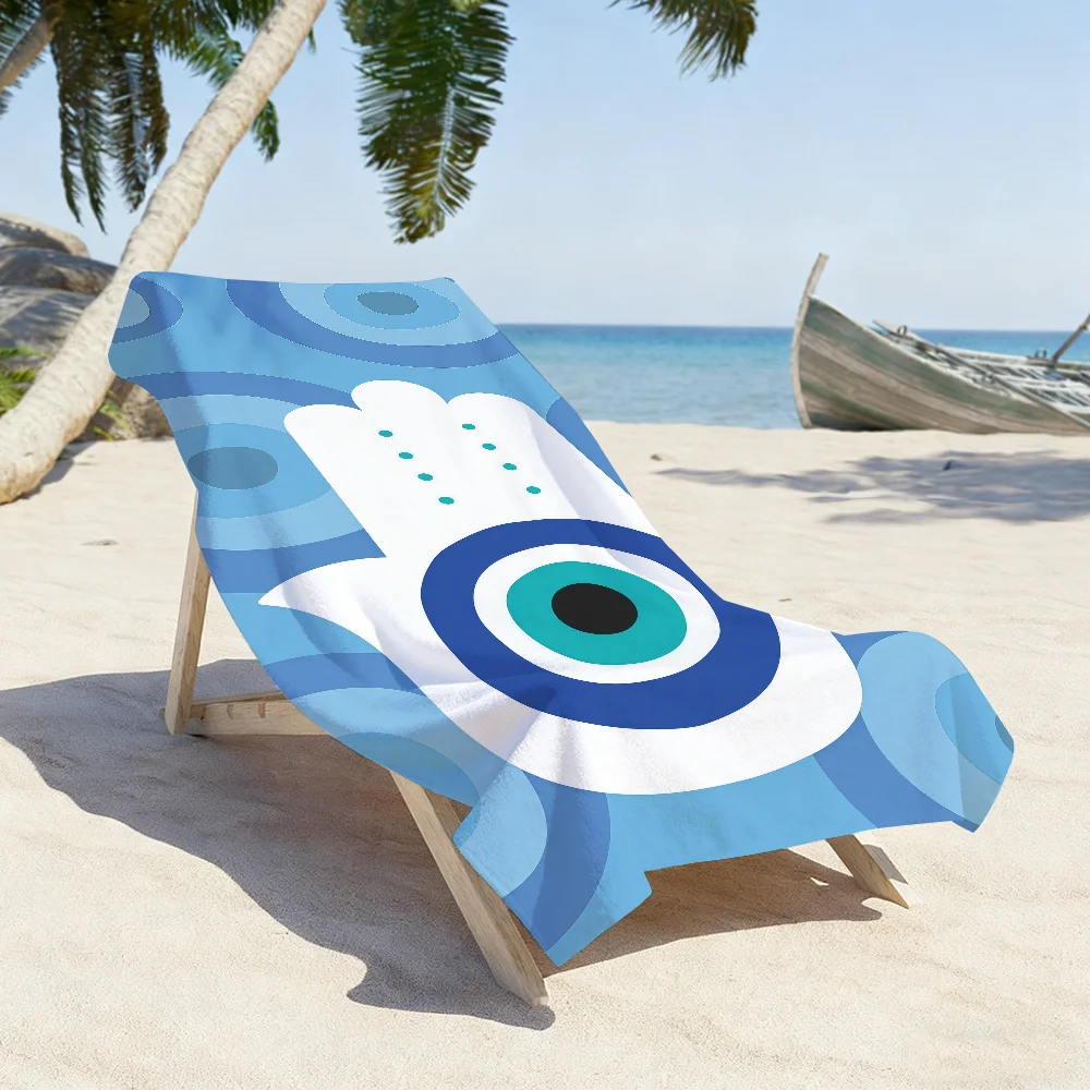 Art Evile Eye Bright Towel Sports Quick Dry Travel Camping Gear Sandproof Soft Light Large Beach Towel