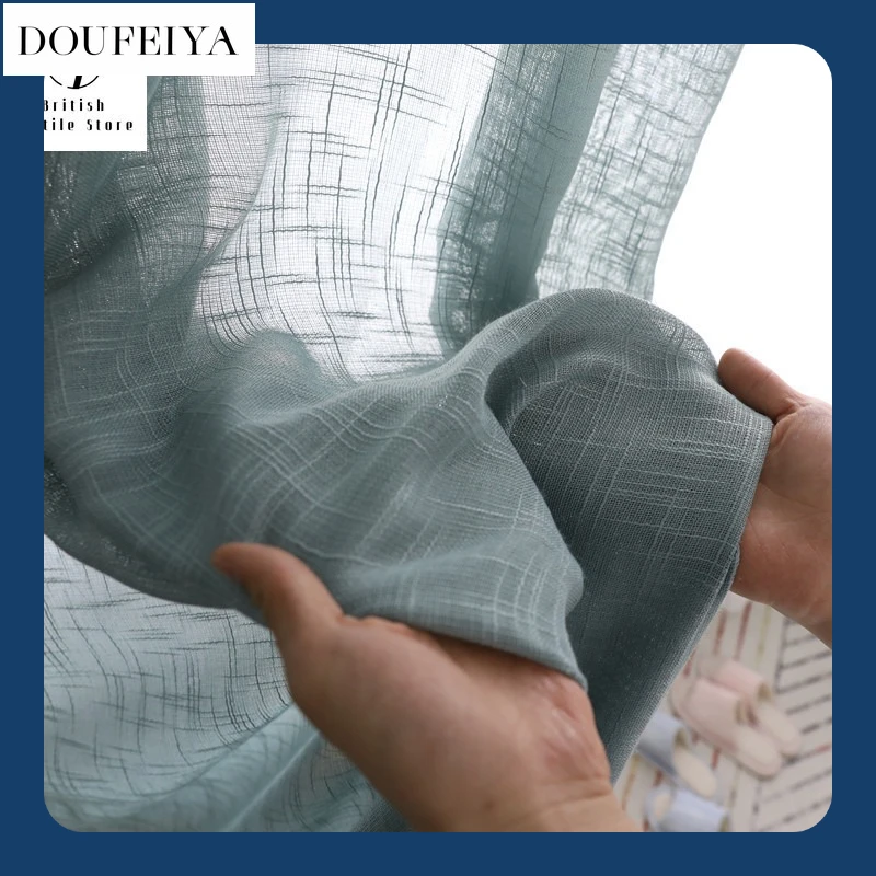 

Fashion Modern Curtains for Living Dining Room Bedroom Simple Solid Color Cotton and Linen Fabric Curtains Can Be Used Door