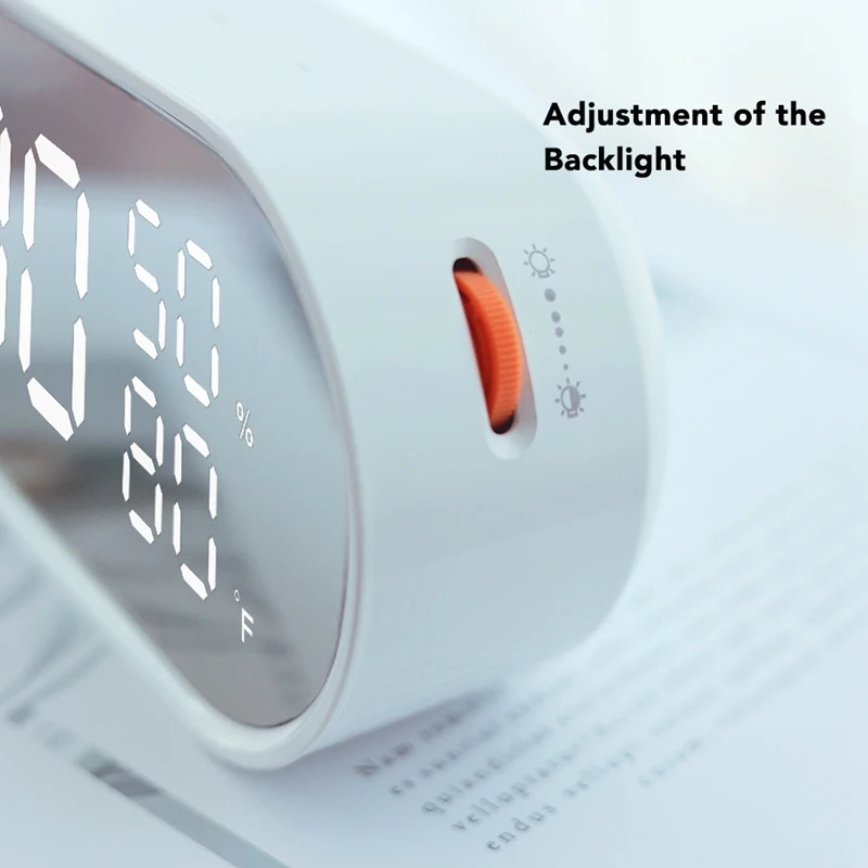 Reloj con espejo alarma 12/24 mesa electrónica Digital herramienta de estación higrómetro para el hogar