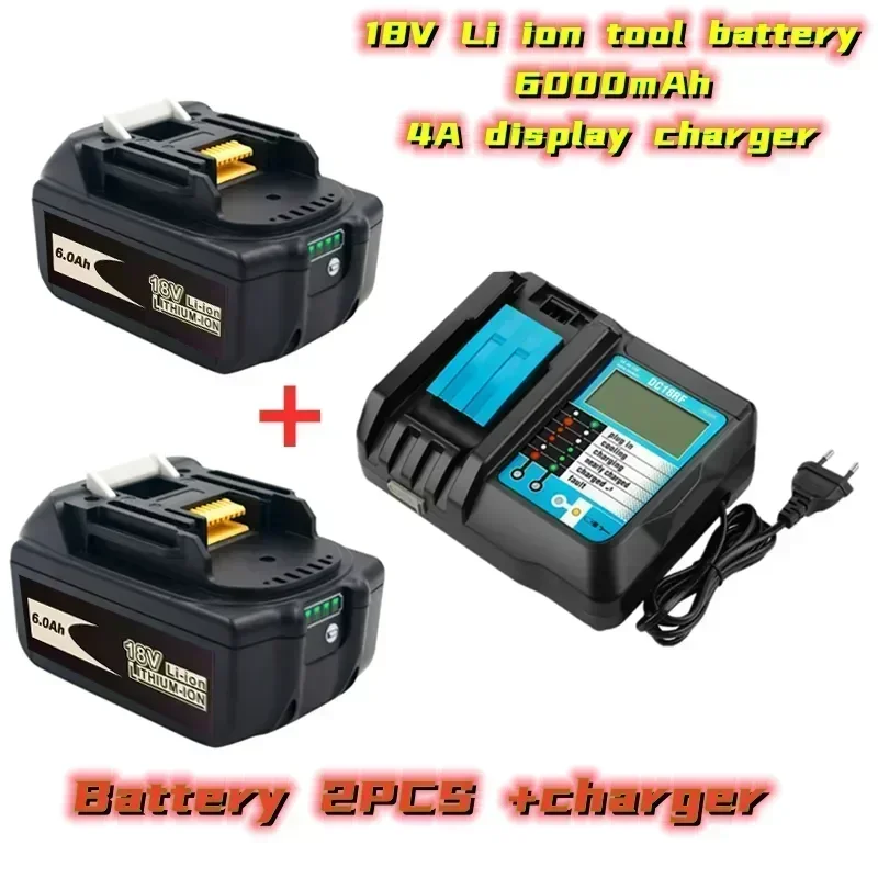 

for Makita 18V Battery 6000mAh Rechargeable Power Tools Battery 18V makita with LED Li-ion Replacement LXT BL1860B BL1860 BL1850