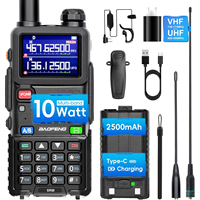 BAOFENG 5RM 10W Ham Radio Long Range UV5RM GMRS Radio Handheld Two Way Radio NOAA Weather Receiver Rechargeable Long Range Walk