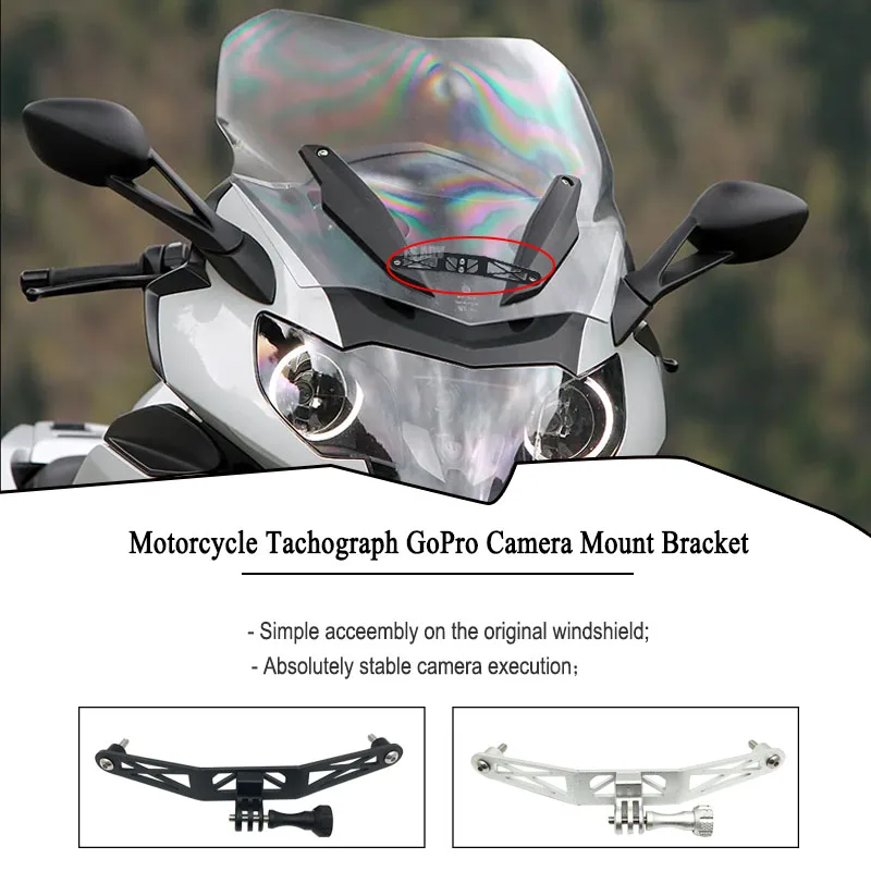 Aluminum Windscreen Recorder holder Stable Safe Camera Bracket For BMW R1200RT R1250RT R1200 RT R 1250RT R1250 RT 2014-2023