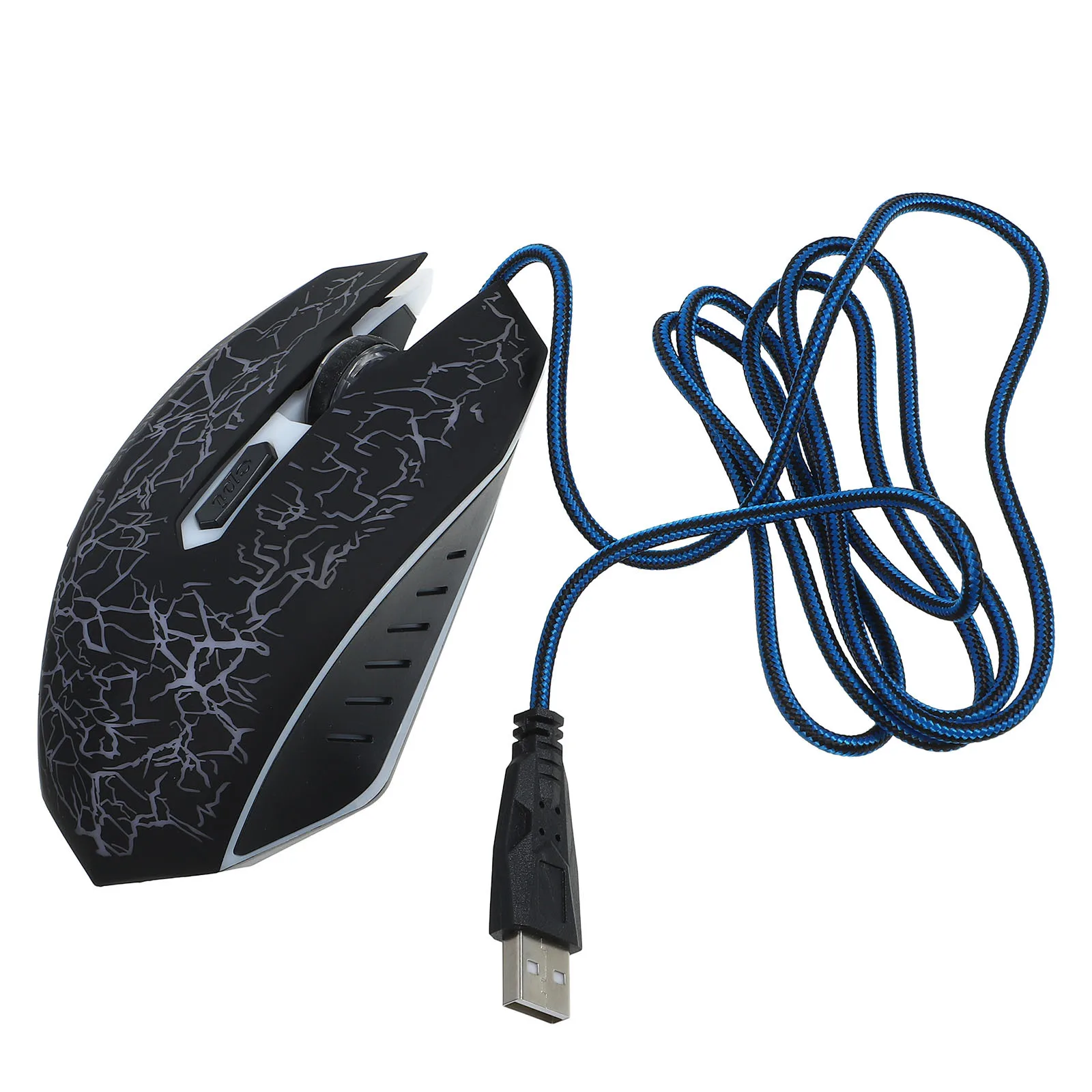 

Gaming Mouse Crack Design 6 Buttons USB Optical Mouse Rgb Light Anti-Skid Roller for Desktop Pc Laptop Ergonomic Comfort Grip