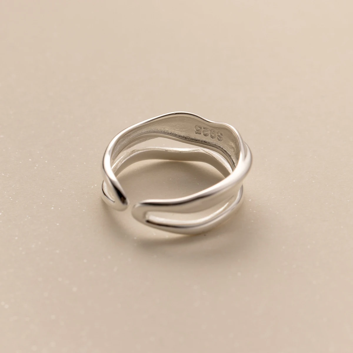 MODIAN – bague ouverte en argent Sterling 925 pour femmes, ligne irrégulière, tendance, taille 6 à 8, Simple, empilable, vague, bijoux fins