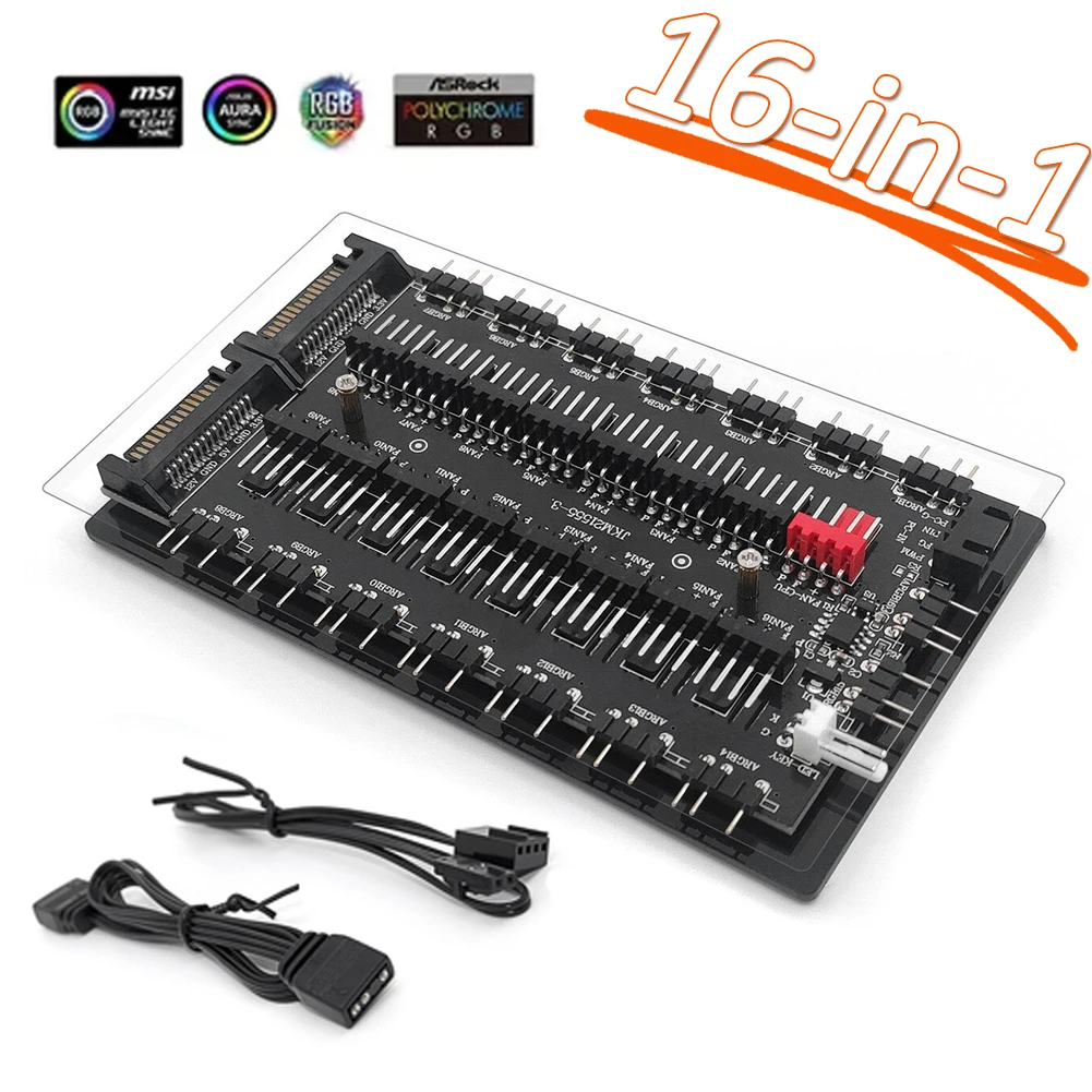 محور تقسيم كابل أرغب لـ Asus ، MSI ، GIGABYTE ، اللوحة الأم ASRock ، محول محور المروحة ، كمبيوتر مكتبي ، ملحقات الكمبيوتر ، 16 منفذ ، 10 منافذ