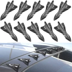 10Pcs Universal Rear Roof Shark Fins Spoiler Wing Kit Car Roof Spoiler Bumper Spoiler Shark Fin Diffuser Vortex Generator