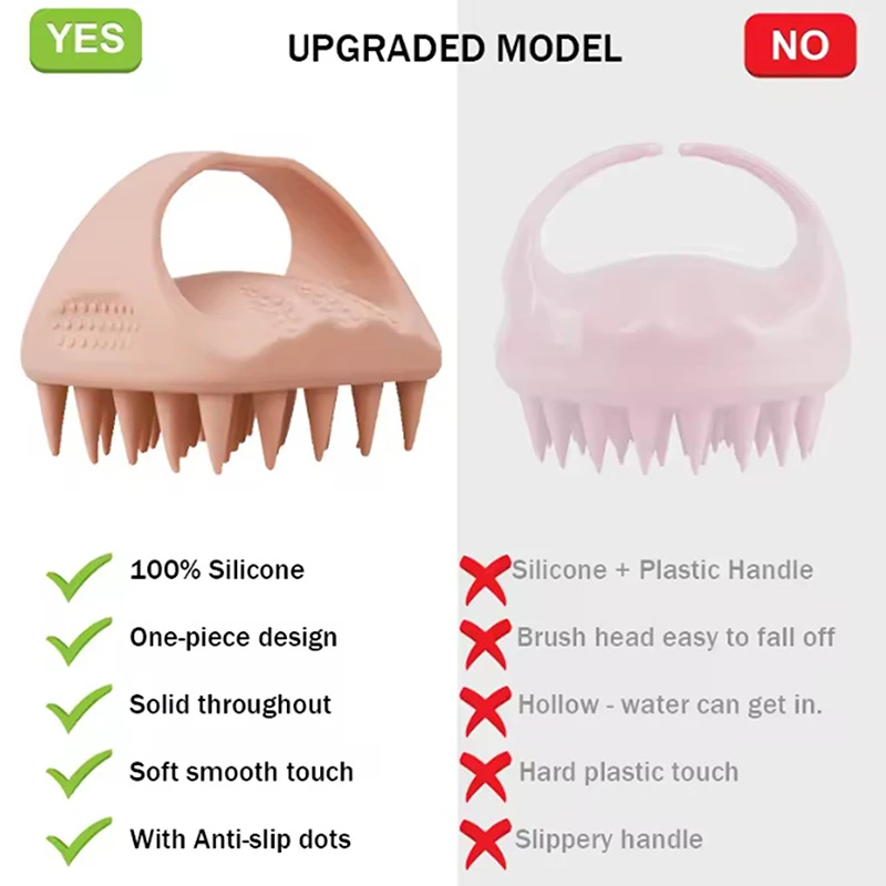 Penggosok Kulit Kepala Sikat Sampo Pemijat Sisir Kulit Kepala Bersih dengan Pegangan Sikat Cuci Rambut Sikat Exfoliator Kulit Kepala Alat Penggosok Kepala