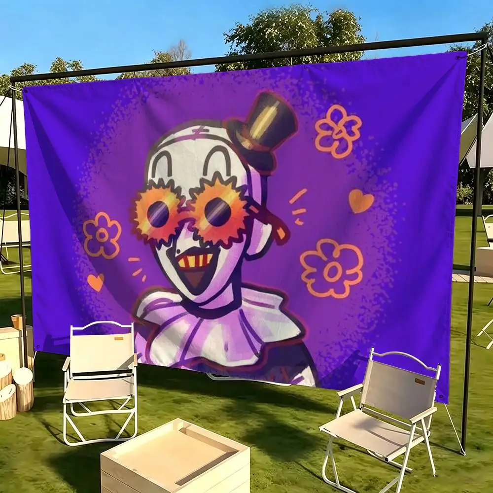 Art the Clown horror Terrifier-rr  Flags Wall Hanging Tapestry Outdoor Garage Room Decorative flag Background Blanket