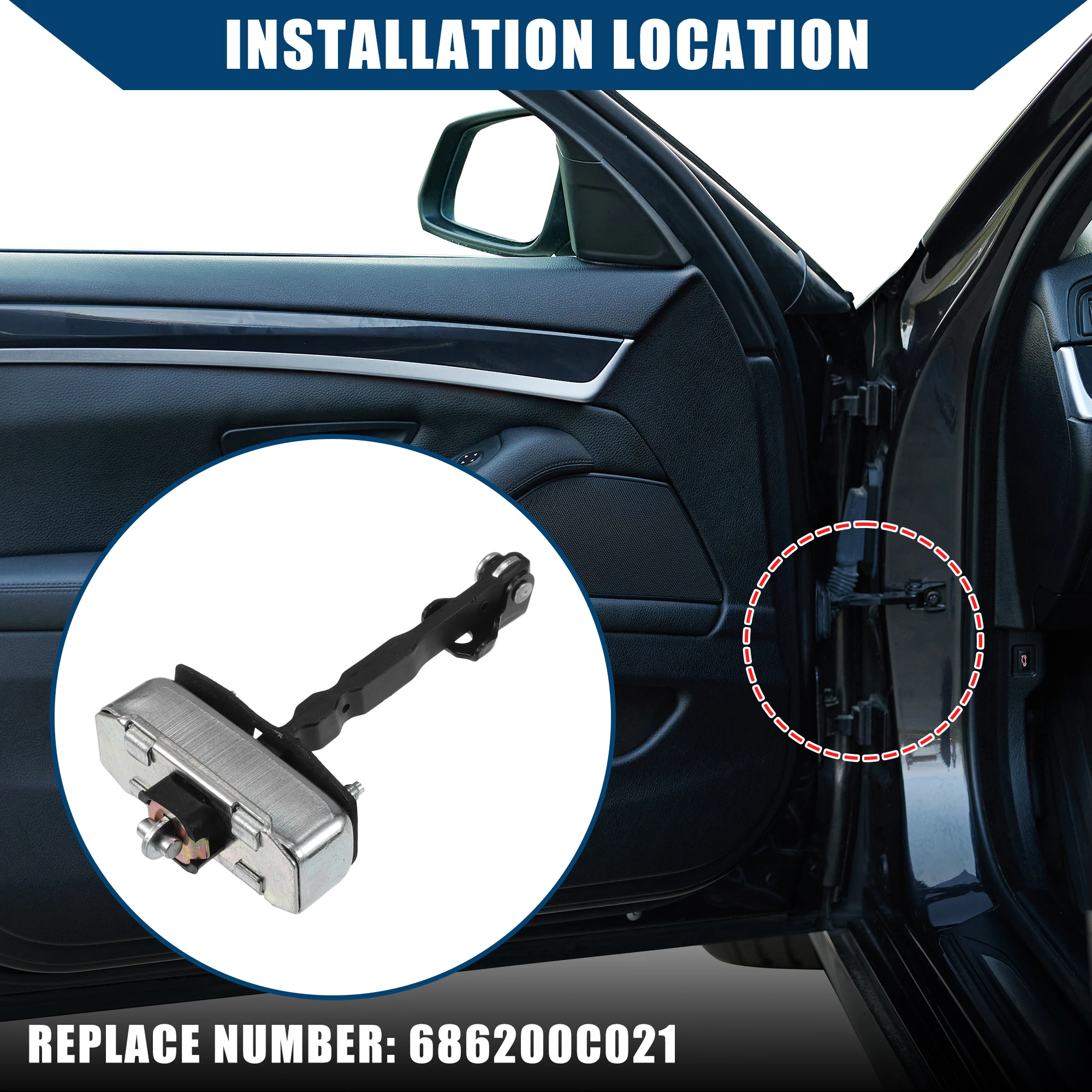 

X Autohaux No.686200C021 Ремень для проверки двери для Toyota Sequoia 2008-2022 гг., передний левый, 2 шт.