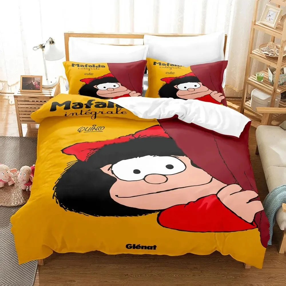 Set biancheria da letto Mafalda con stampa 3D Set copripiumino copripiumino copripiumino federa king Queen Size Set biancheria da letto per adulti