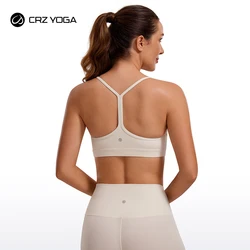 CRZ YOGA Butterfly Sutiã Esportivo para Mulheres, Racerback Acolchoado, Espaguete de Baixo Impacto, Alça Fina, Treino, Sutiã de Yoga