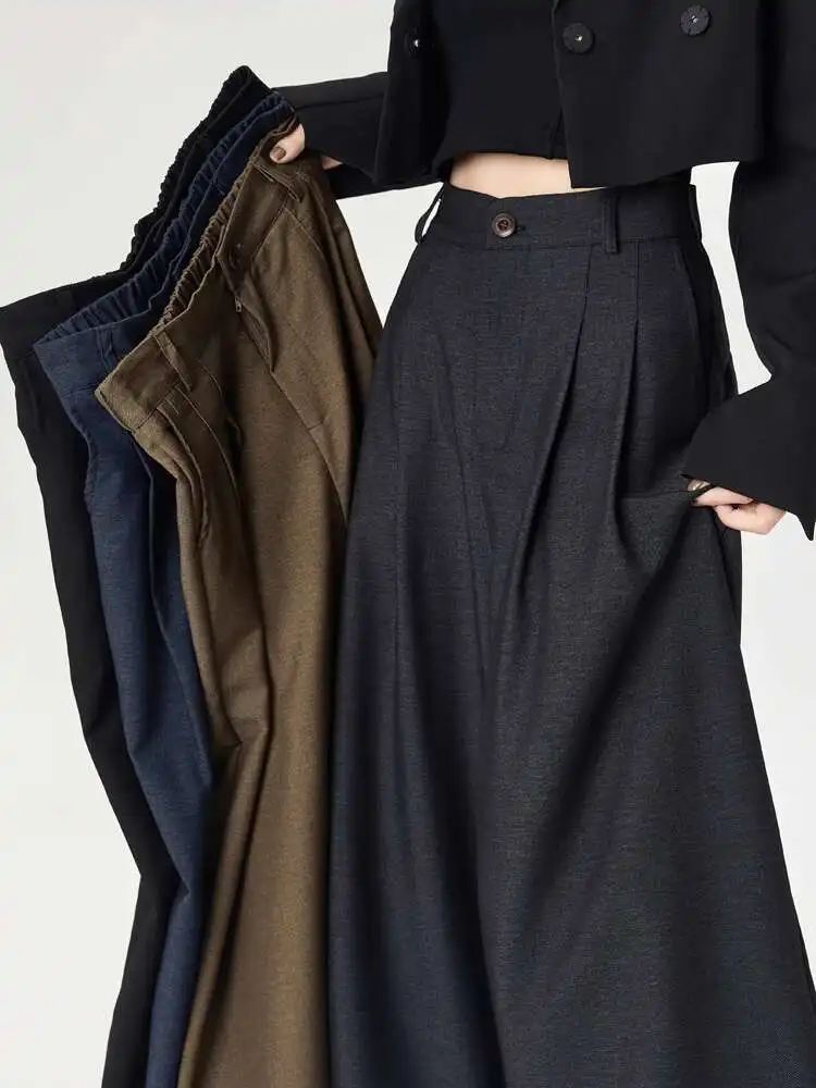 

Women High Waist Wide Leg Suit Pants For Women Office Lady Spring And Autumn 2025, New Elastic High Waist Slimming, Loose Pants