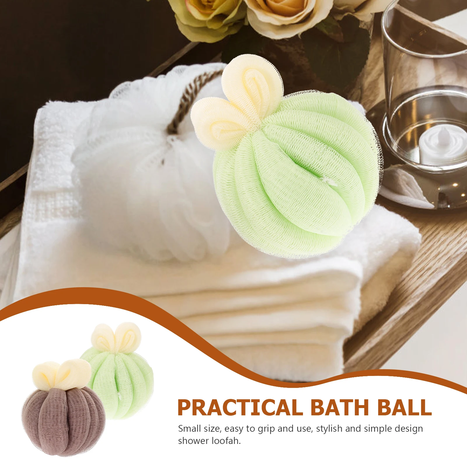 

2 Pcs Bath Ball Exfoliating Back Scrubber Loofah Bathroom Shower Accessories Household