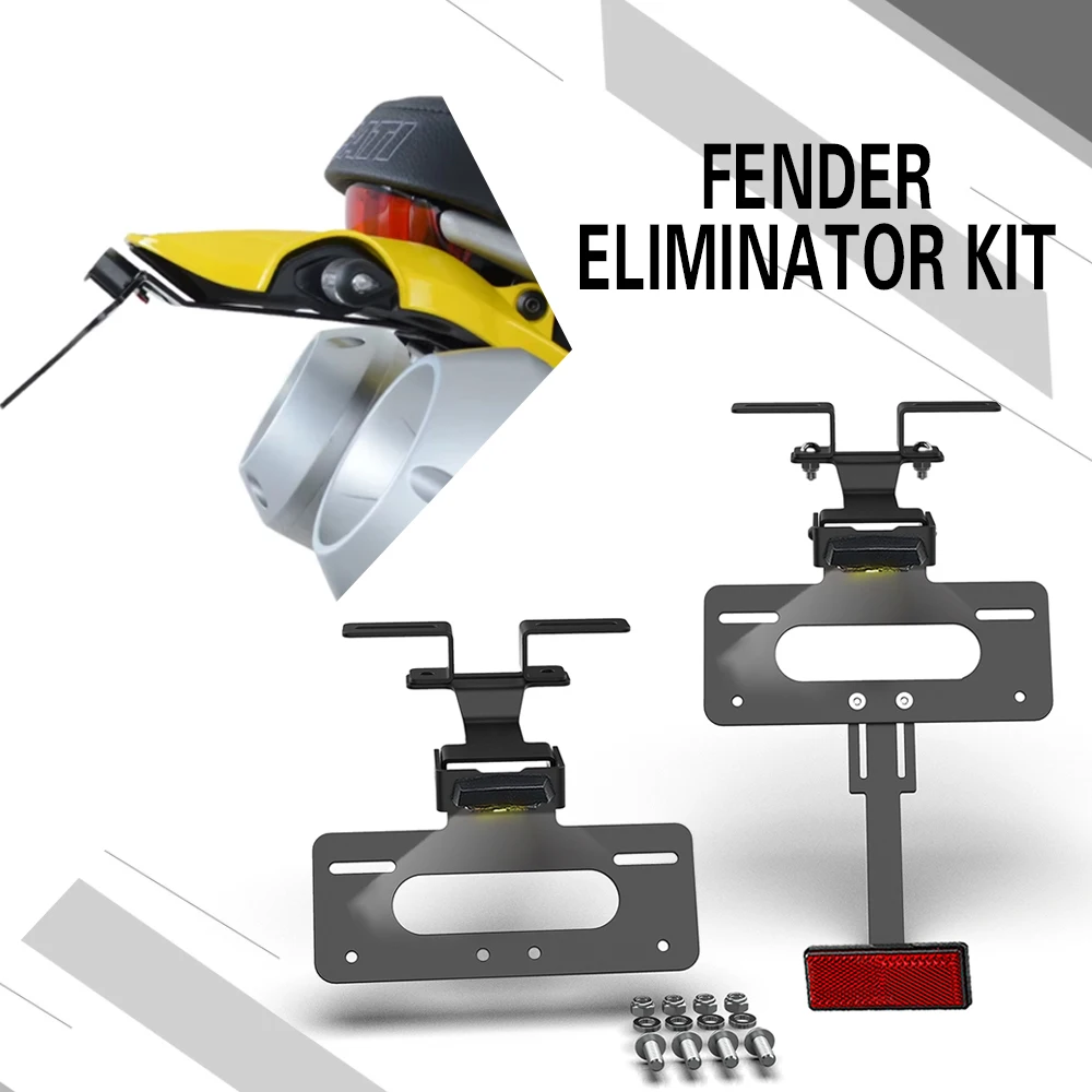 

Universal Motorcycle Fender Eliminator Kit Adjustable Tilt Plate Holder Accessories Rear Tail Tidy Number License Plate Holder