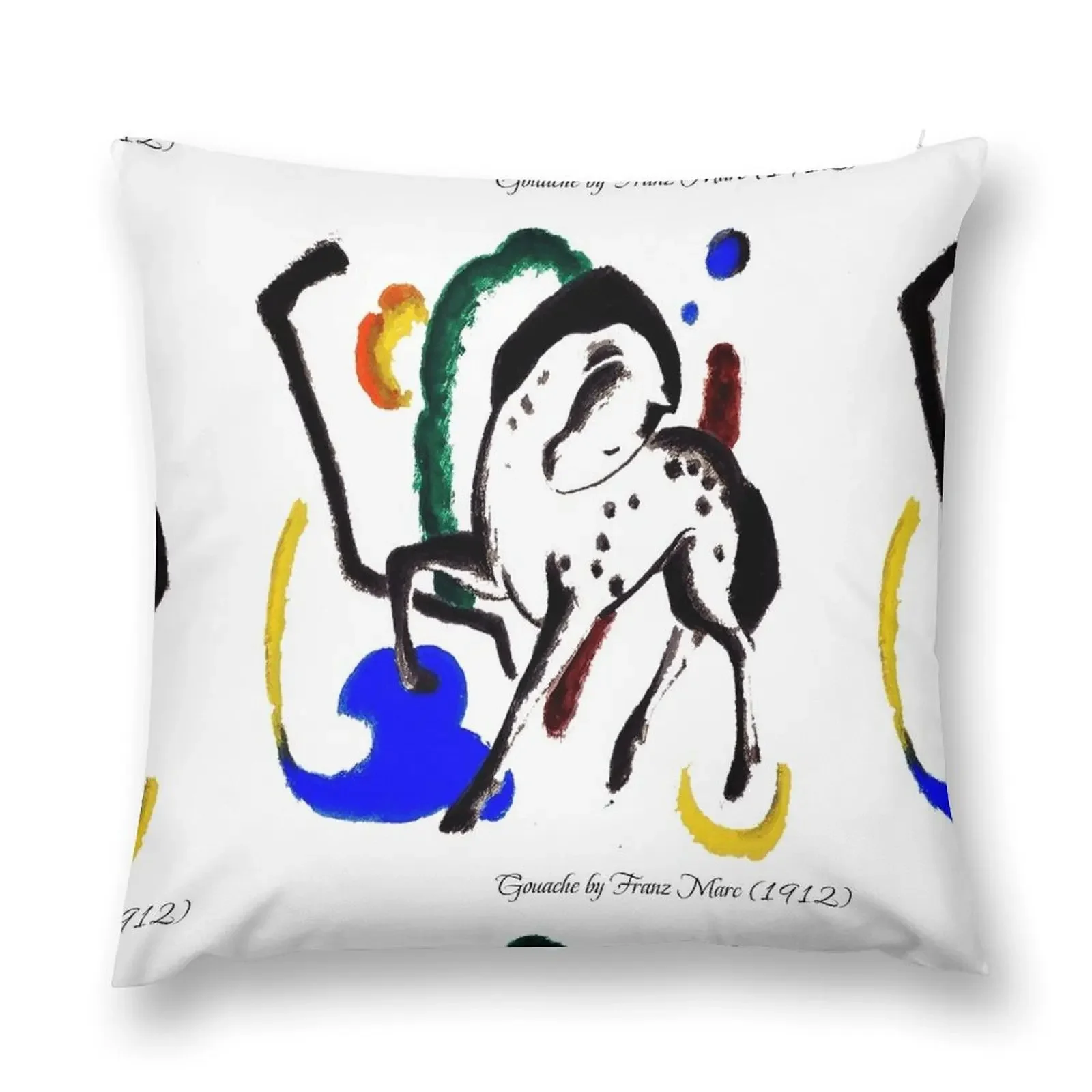 

Famous Artist: Franz Marc - Gouache (1912) Throw Pillow Rectangular Cushion Cover Christmas Covers For Cushions pillow