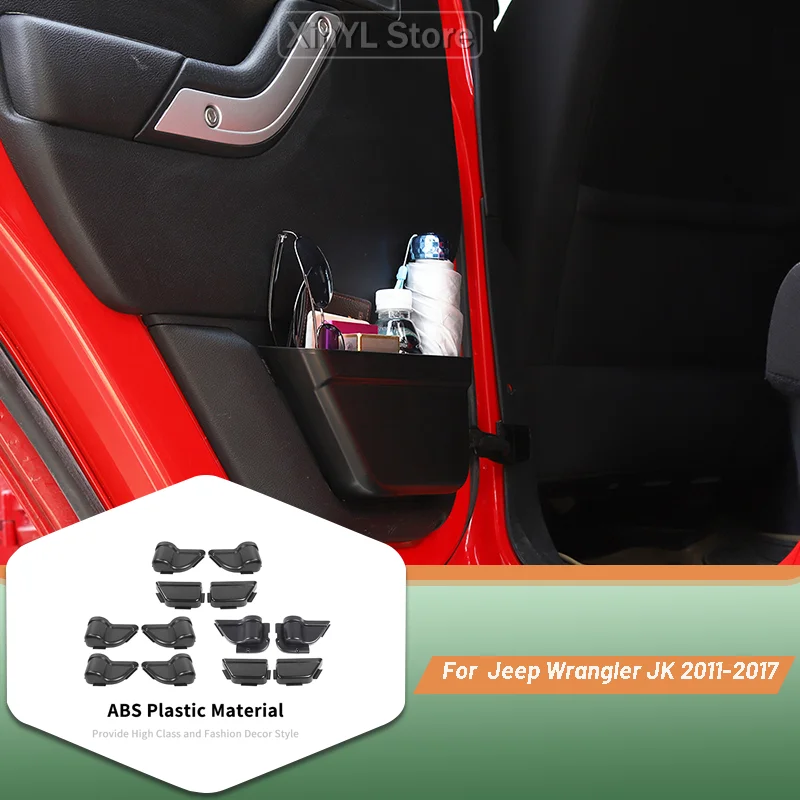 

ABS Stowing Tidying Car Front Rear Door String Bag Storage Box fit for Jeep Wrangler JK 2011 2012 2013 2014 2015 2016 2017