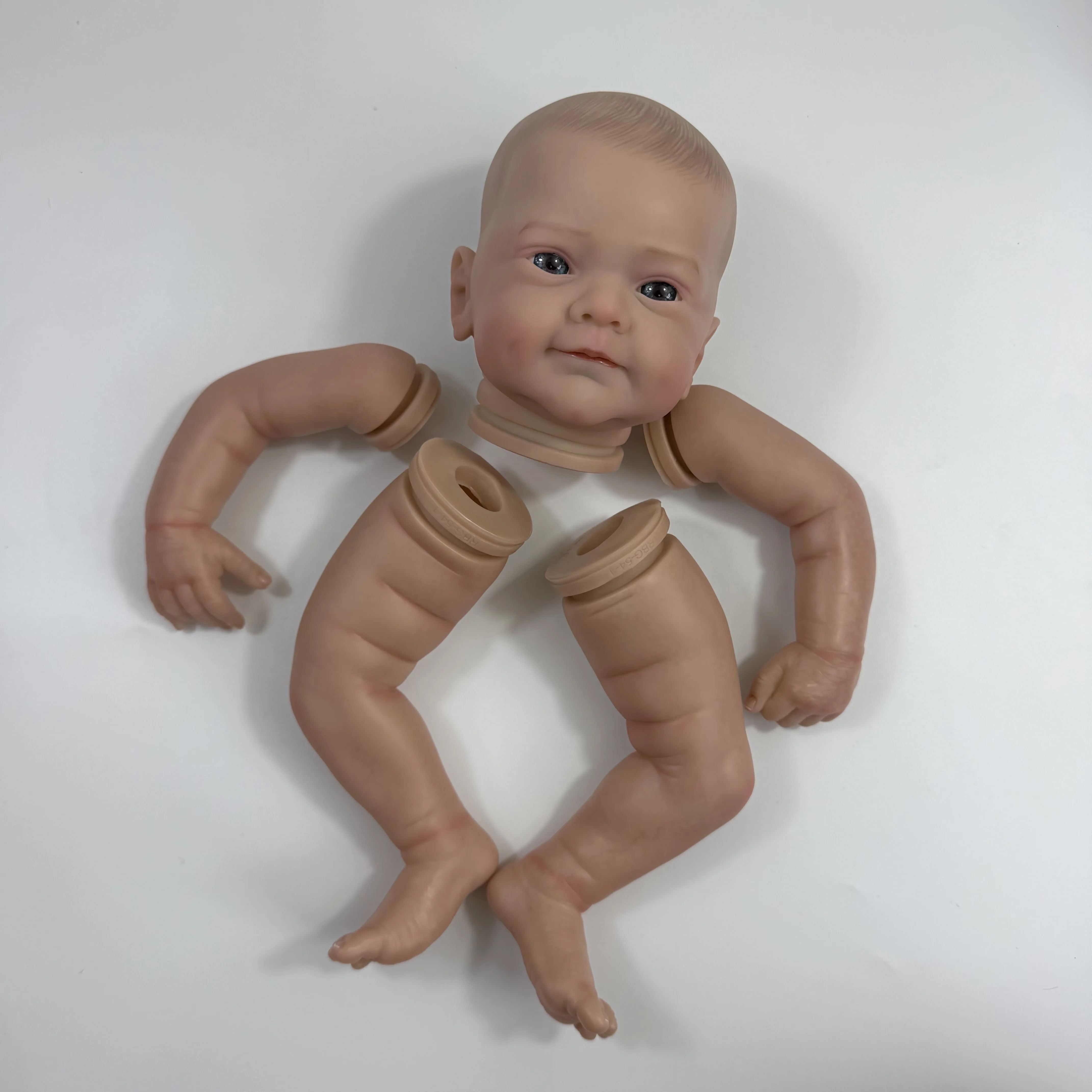 MRB 18 inch Finished Painted Reborn Doll Parts Sanya Vinyl Kit Cute Baby 3D Painting with Visible Veins Cloth Body Included