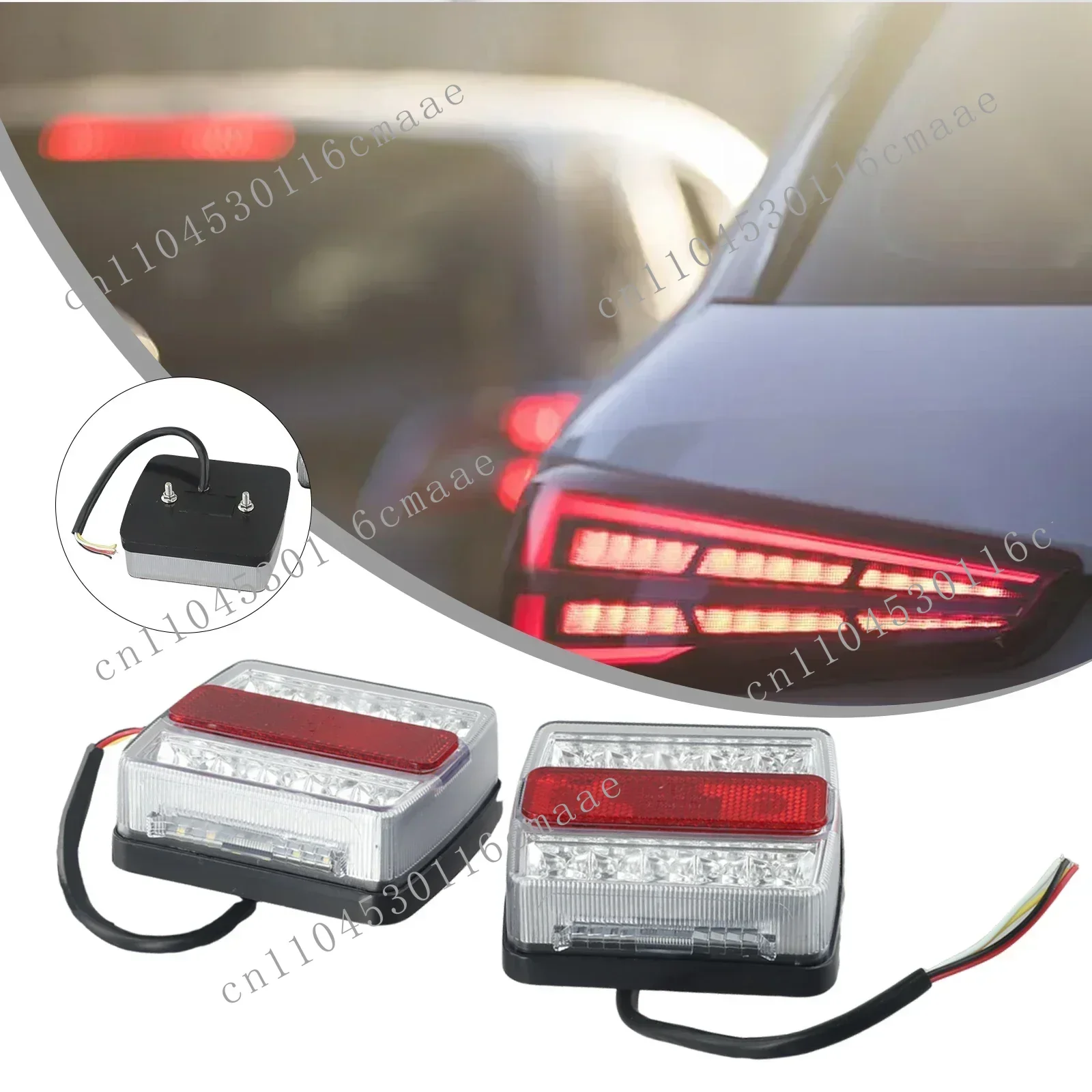 Newly Marked Parts Replaced IP68, Left and Right LED Trailer Tail Light Kit, Truck Waterproof 12V