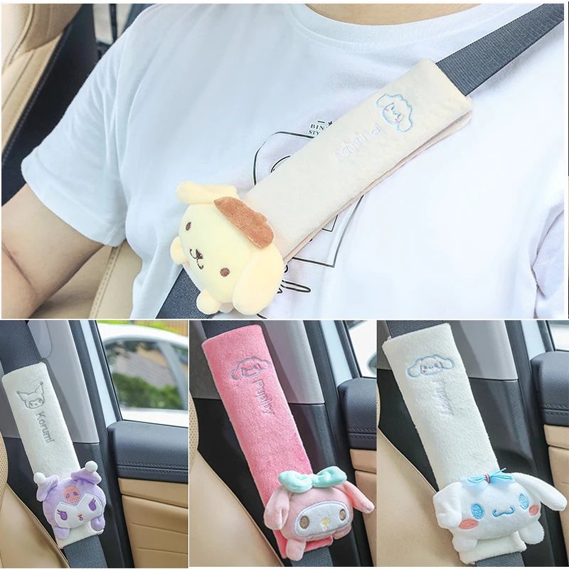

Sanrio Kuromi пара автомобильный ремень безопасности чехол на плечо персонаж аниме автомобиль износостойкий чехол на ремень безопасности четыре сезона универсальный