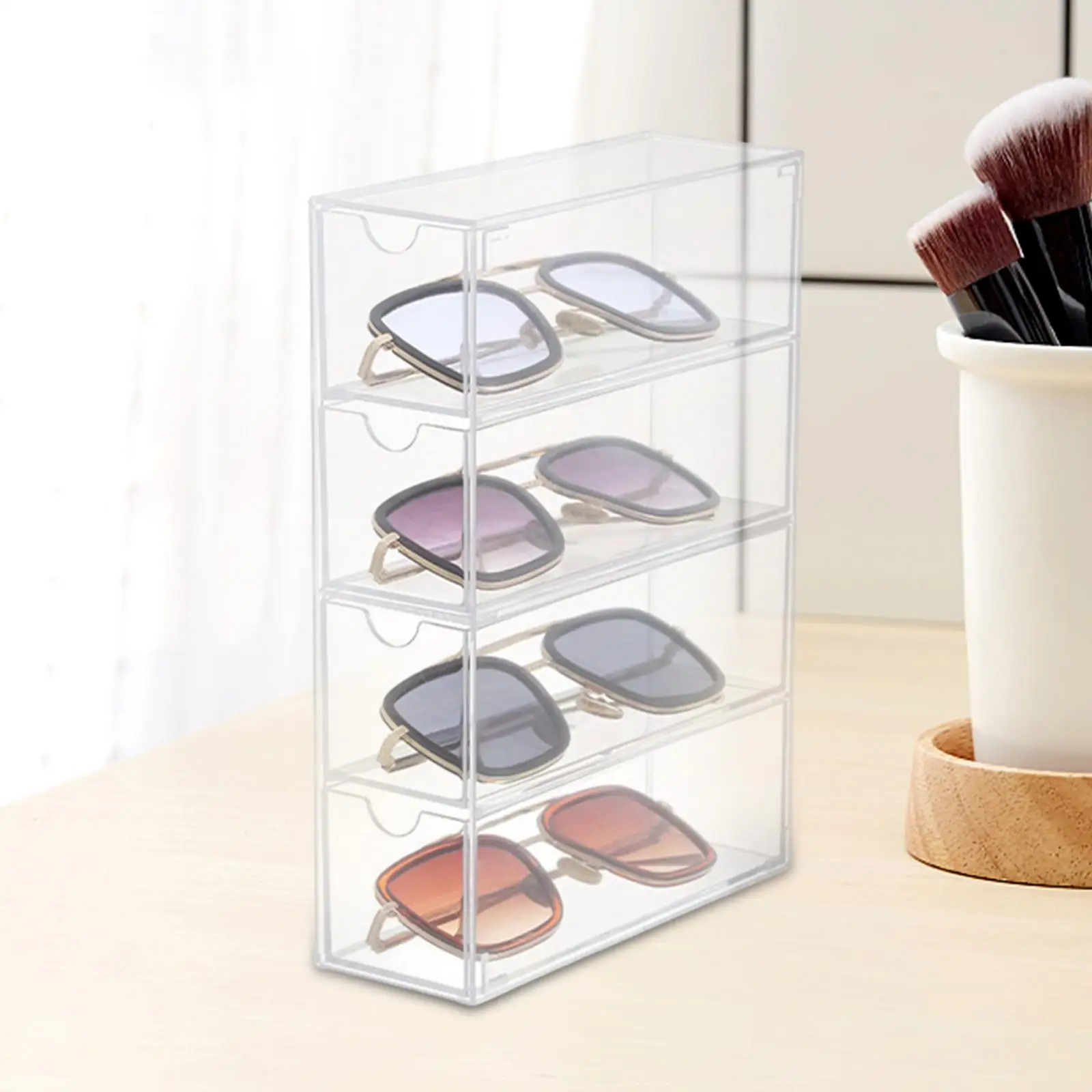 Make-up organizer acryl 4 laden doorzichtige houder lade voor werkbladen kantoor