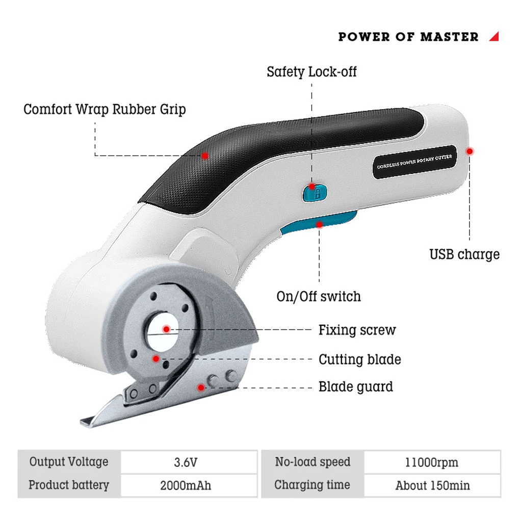 Portable Fabric Cutting Machine Rechargeable Electric Scissors With USB Charging Carpet Trimmer