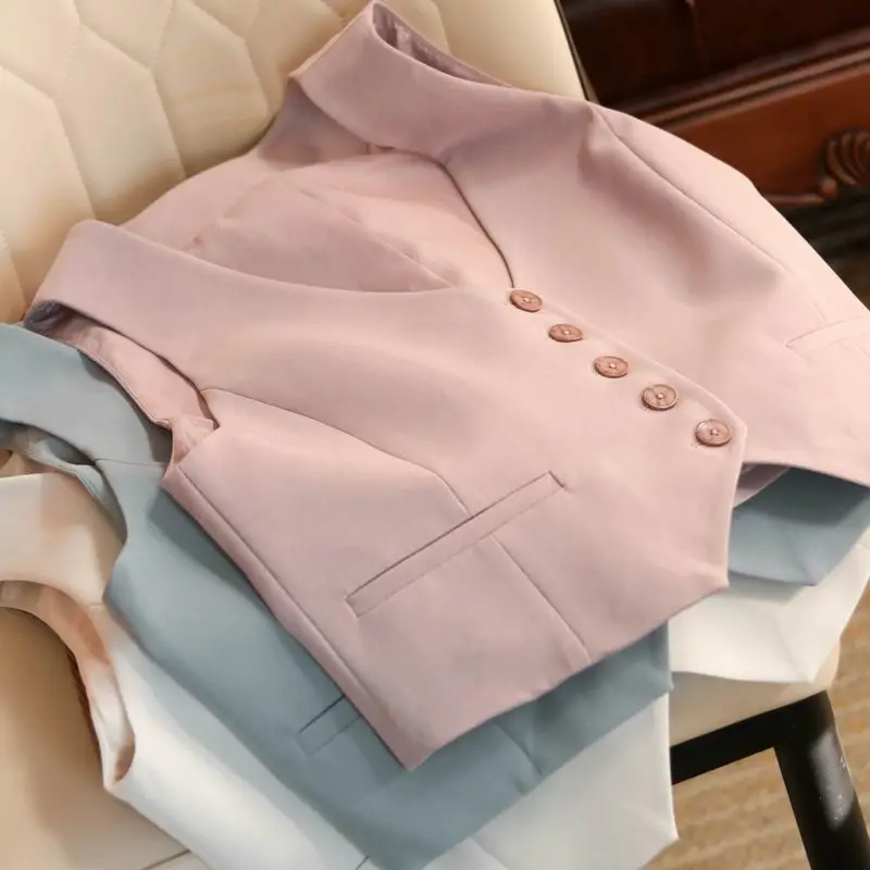 2024 nuove donne sottili primavera/estate piccola fragranza stile scollo a v cavallo Clip vestito gilet Kam spalla vestito