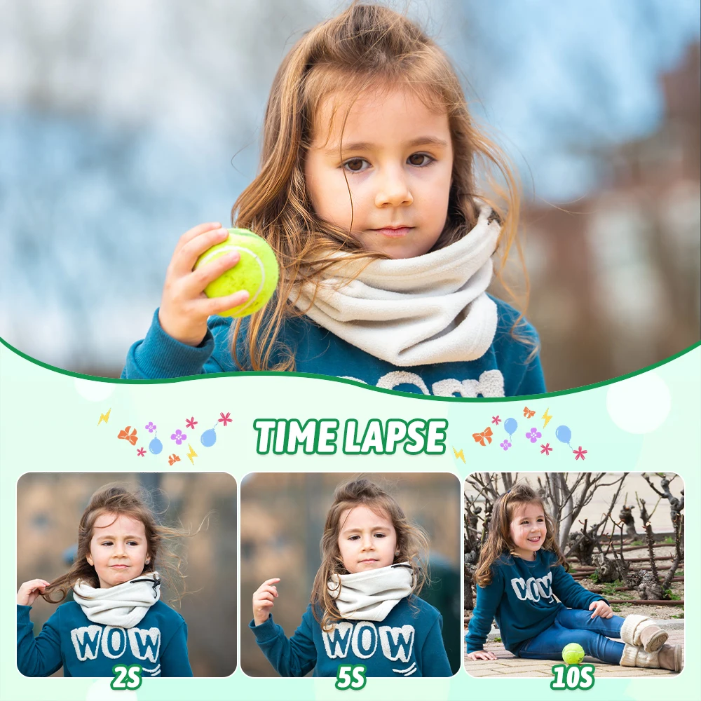 어린이 카메라 1080HD 어린이용 디지털 카메라 실리콘 보호 케이스 포함 공룡 장난감 카메라 생일 선물 소년용 3-6세