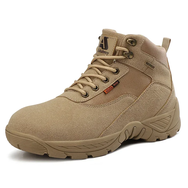 2026 New Men Tactical Boots Hiking Shoes Plus Size Boot Motorcycle Climbing Shoes Training Waterproof Outdoor Military Brand Ank
