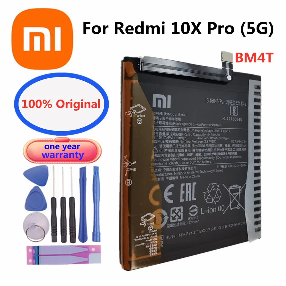 

1x 4520mAh BM4T Xiao Mi Original Battery For Xiaomi Mi Redmi 10X Pro 5G New High Quality Phone Replacement Battery Batteries