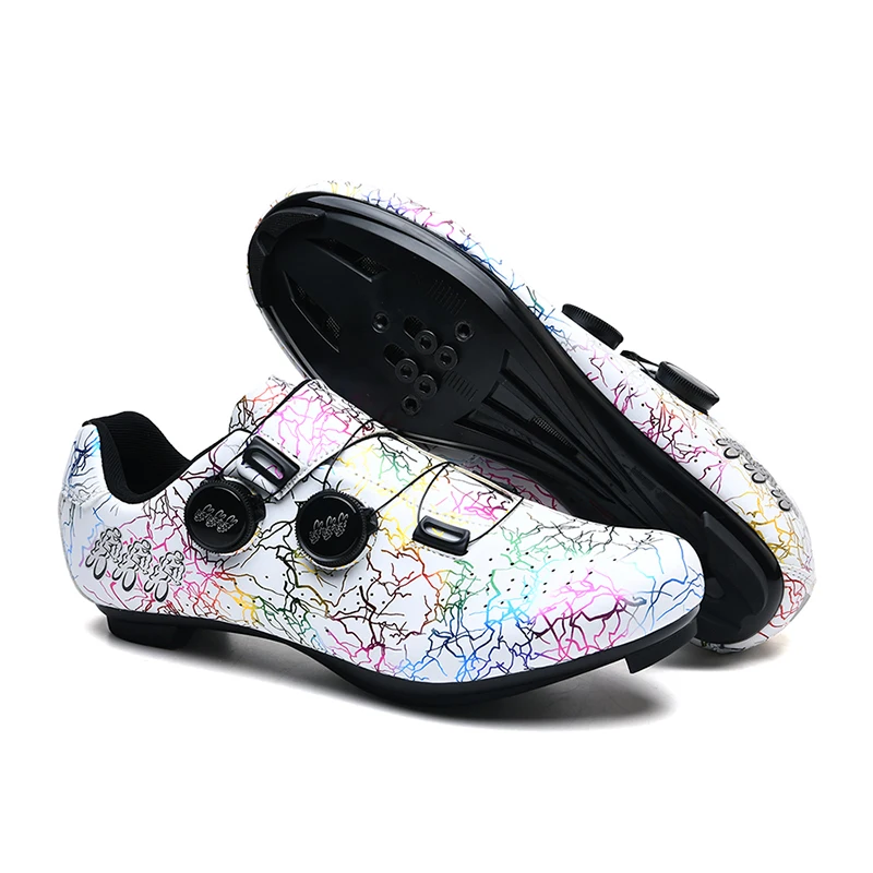 AliExpress JXMHL Cycling Shoes Men Compatible SPD Lock Shoes Women PU Leather Pedal Road Cycling Shoes Outdoor Mountain Cycling Shoes MTB Shoes