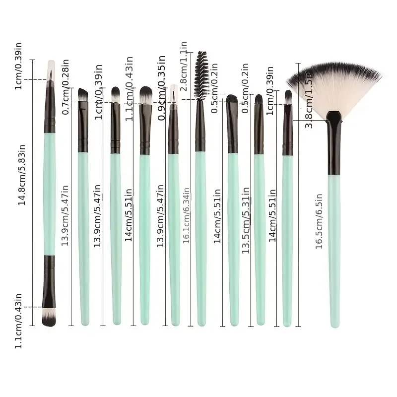 Set di pennelli per trucco da 18 pezzi, pennello per sfumare fard per fondotinta cosmetico per ombretti, strumenti di bellezza