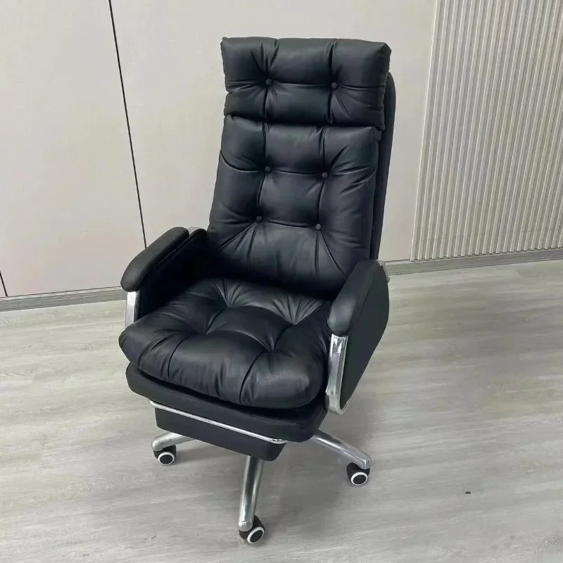 & Italian Leather Back Computer Chairs Home Reclining Rocking Office Chairs Nordic Lift Swivel Boss Gaming Chair Office Furnitur