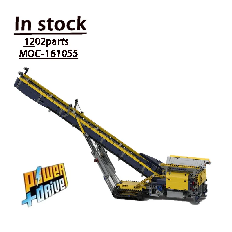MOC-161055ClassicReplica de tolva móvil, cinta transportadora, bloque de construcción, modelo 1202 piezas MOC, juguete creativo de cumpleaños para niños