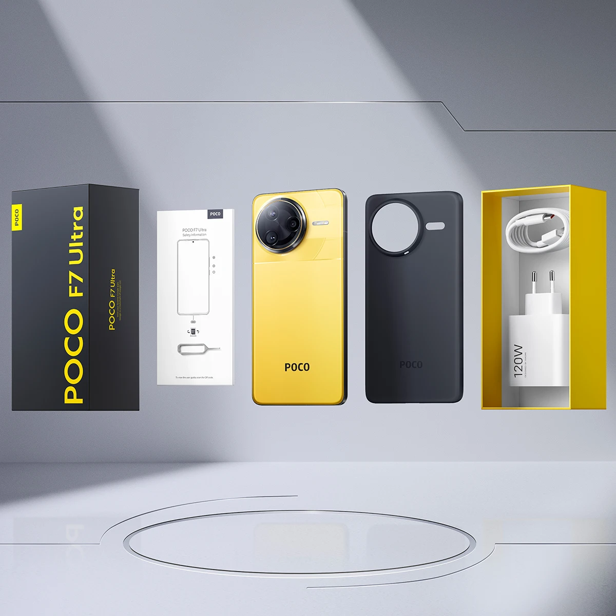 POCO F7 Ultra الإصدار العالمي Snapdragon 8 Elite 6.67 بوصة 50 ميجابكسل 50 ميجابكسل 5300 مللي أمبير AMOLED 120 وات HyperChange