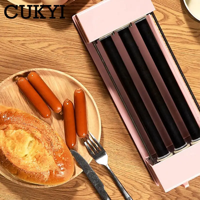 3/5 Tube Sausage Barbecue Grill Fully Automatic Rotate Banger Hot Dog Baking Machine Barbecue Grill Thermostatic DIY BBQ Tools