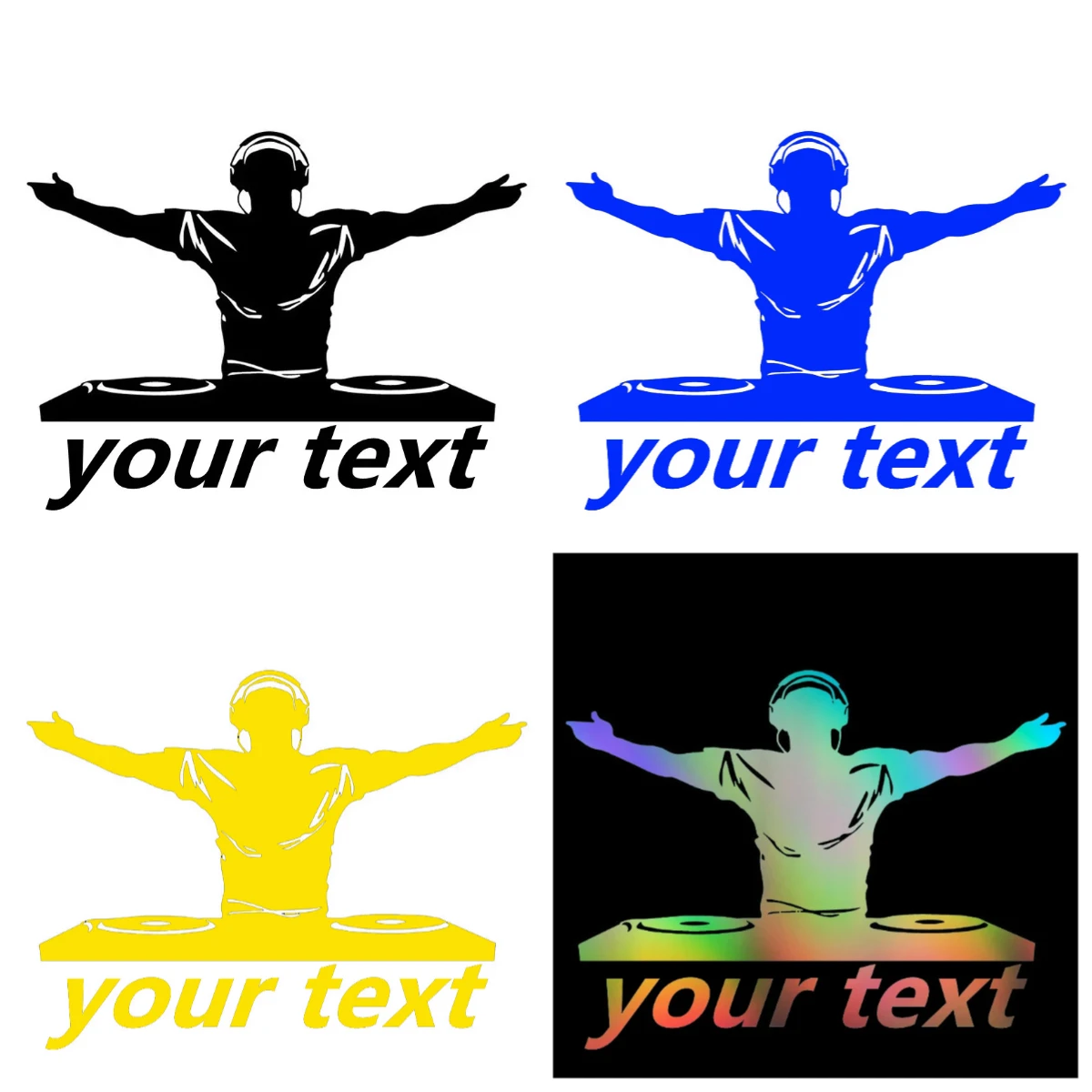 DJ Music Lover Gift - Customizable Vinyl Decal for Car Bumper, Laptop, Motorcycle