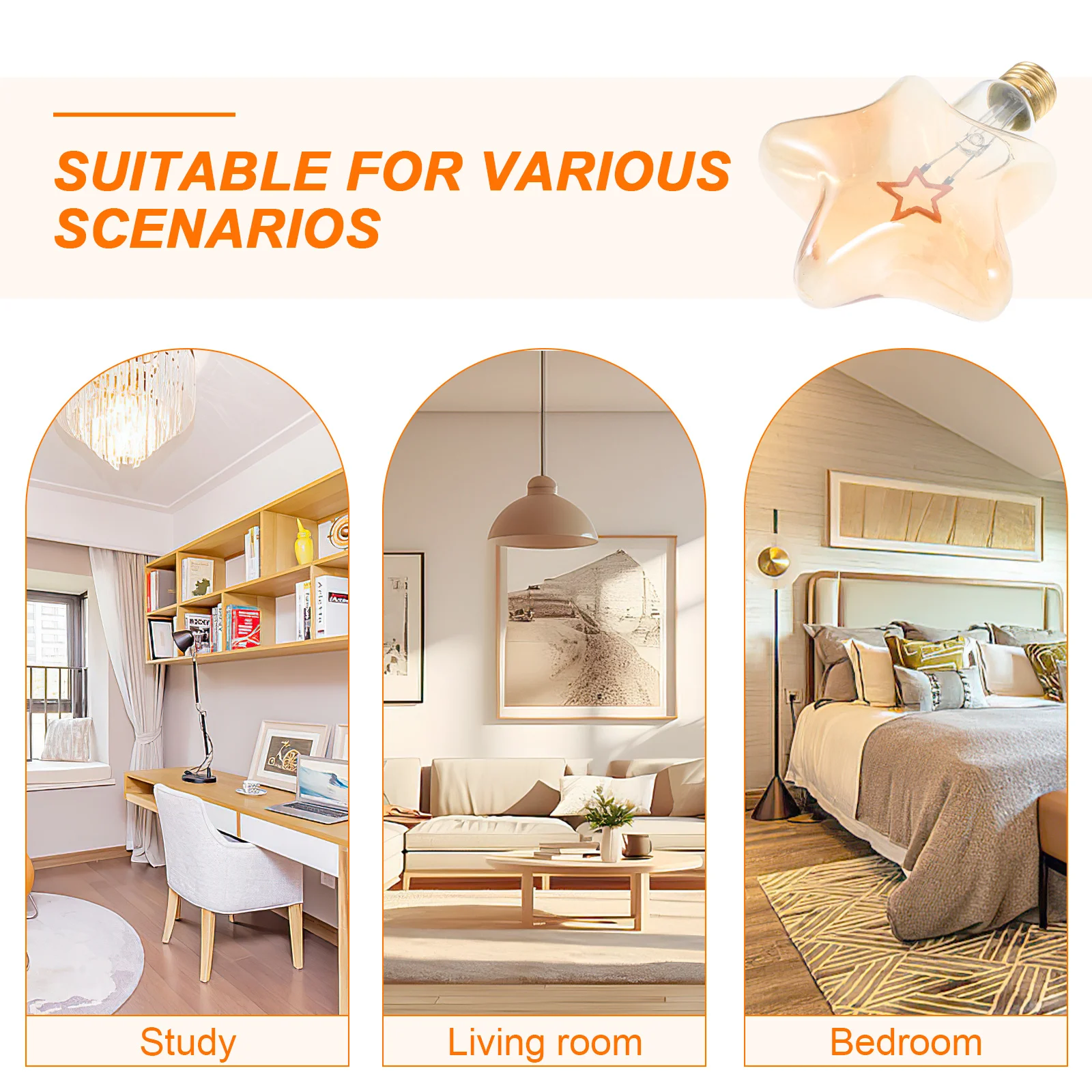 خمر على شكل نجمة LED لمبة الإضاءة الزخرفية جو رومانسي عيد الميلاد في الهواء الطلق مصابيح كهربائية لمبة على شكل نجمة #2