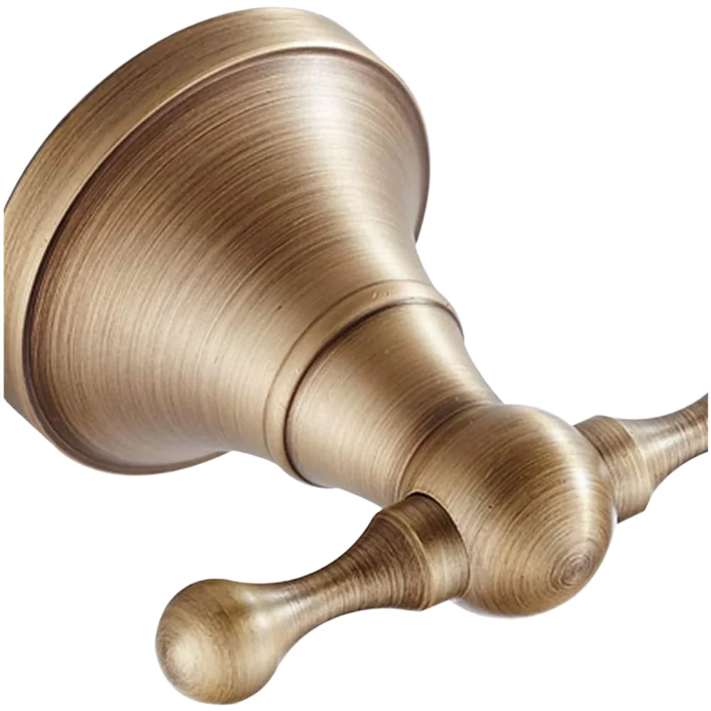 Bathroom Towel Rack Antique Brass Hook Bathroom Decor 9.7*5.5*7.2cm Antique Design Holder Double Hook Design Bathroom