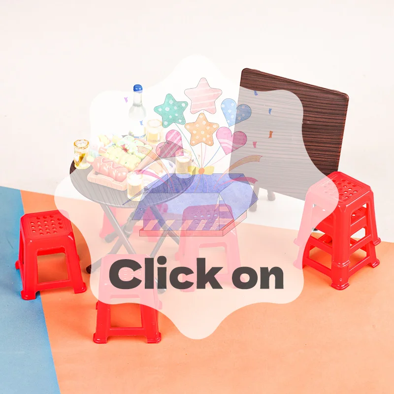 ชุดโต๊ะเก้าอี้พับได้ขนาด 1:12 สำหรับบ้านตุ๊กตา เฟอร์นิเจอร์ตกแต่งบ้าน ของเล่น อุปกรณ์เสริมบ้านตุ๊กตา