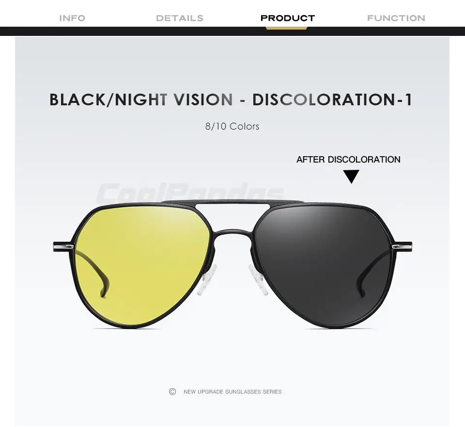 CoolPandas Hohe Qualität Aluminium Photochrome Sonnenbrille Für Männer Frauen Polarisierte Chameleon Linsen Brillen Fahren Pilot Gläser – Detail 13