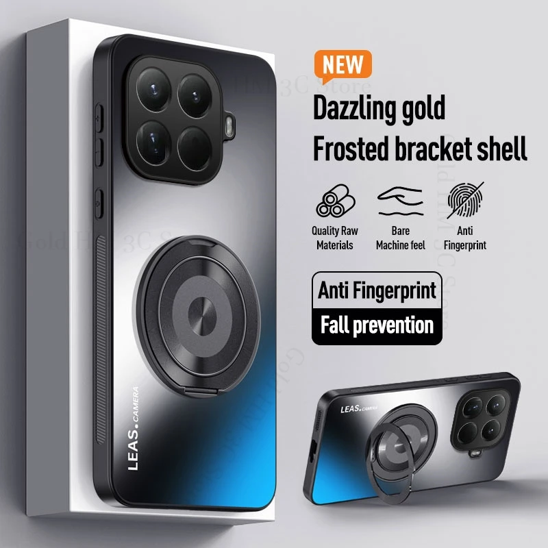 

AG Frosted Kickstand Phone Case For Xiaomi 15T 17 Pro Max Magnetic Ring Holder Stand Cover For Xiaomi 15S Pro 17 13 14T 14 Ultra